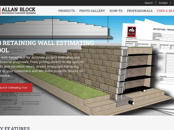 Allan Block Retaining Wall Tools screenshot