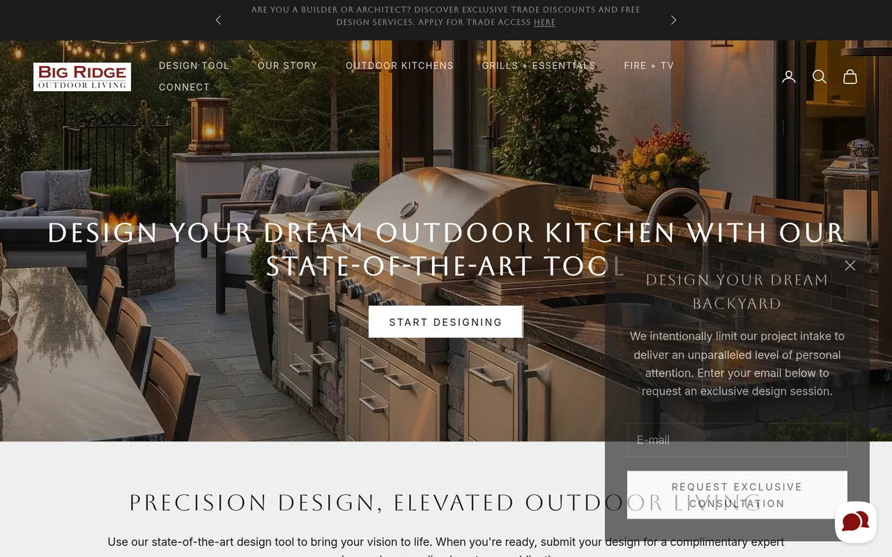 Big Ridge KDesign Tool home page screenshot