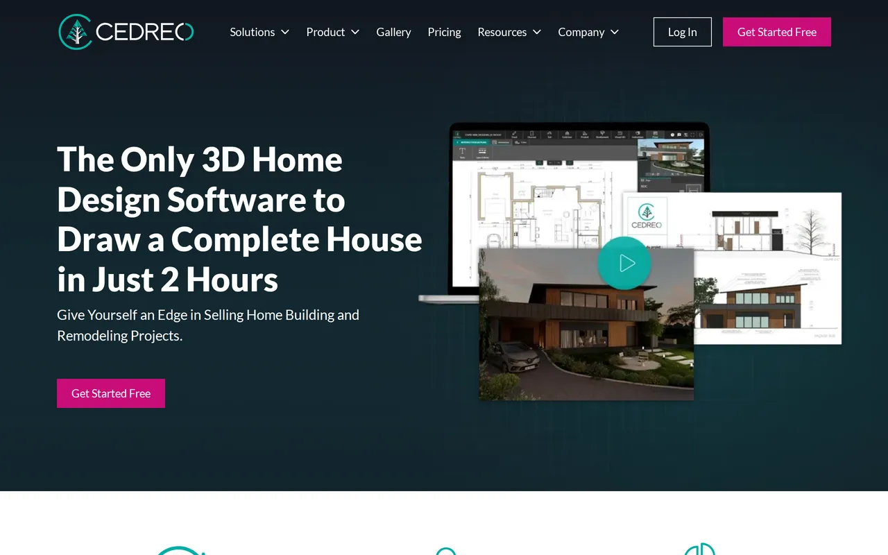 Cedreo home page screenshot