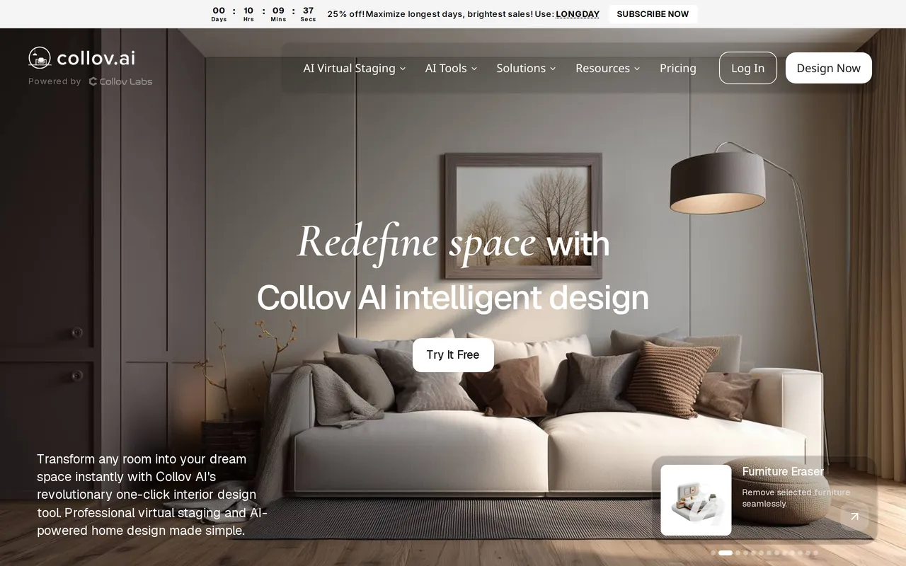 Collov AI home page screenshot