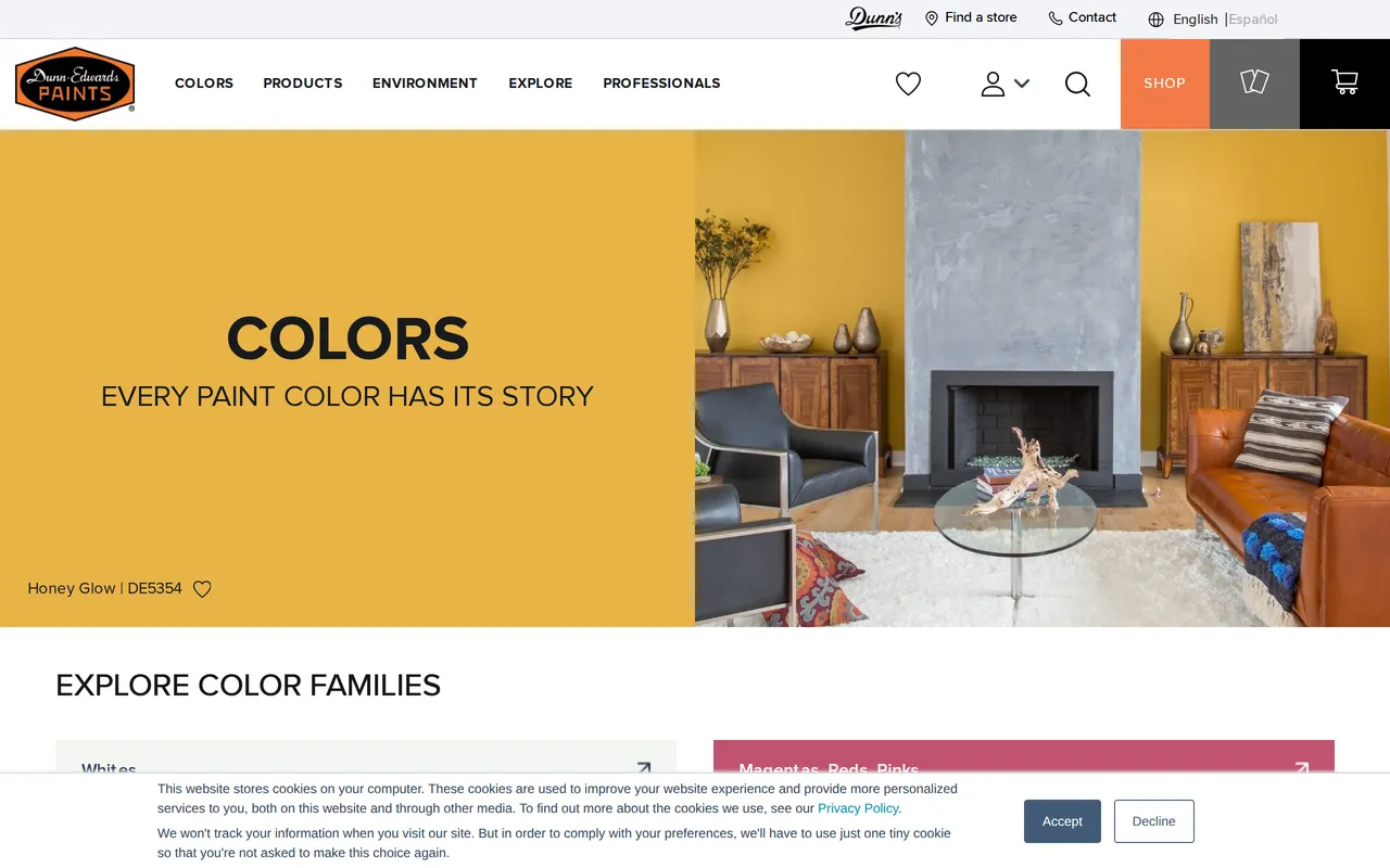 Dunn-Edwards Paint Color Visualizer home page screenshot