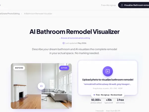 EditThisPic Bathroom Remodel Visualizer screenshot