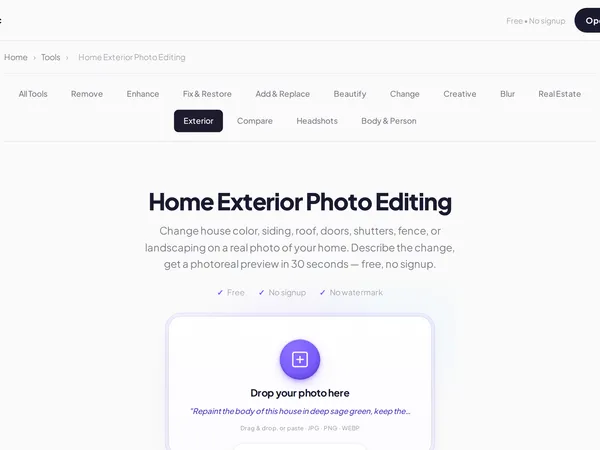 EditThisPic Home Exterior Editor screenshot