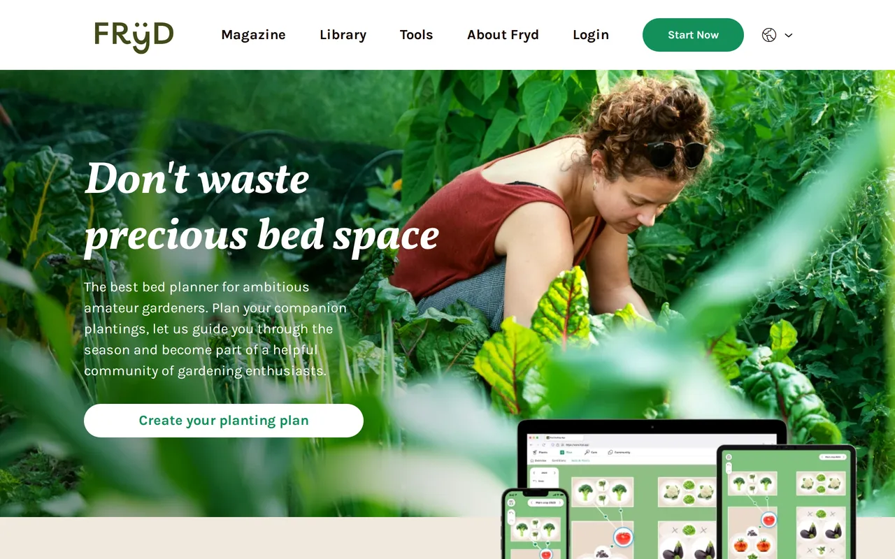 Fryd home page screenshot