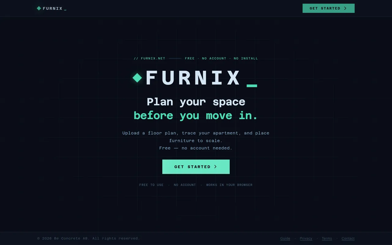 Furnix home page screenshot