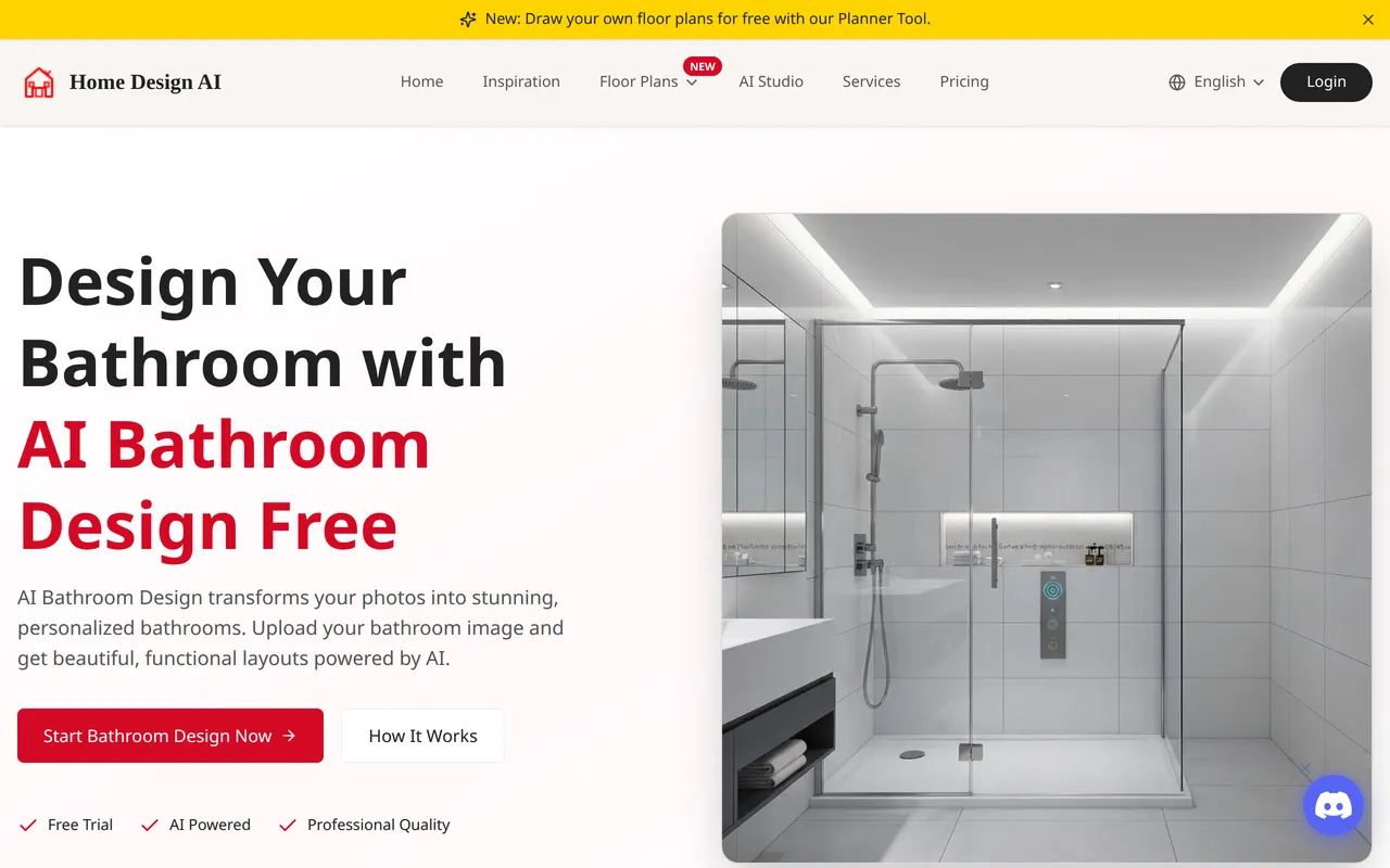 Home Design AI Bathroom home page screenshot