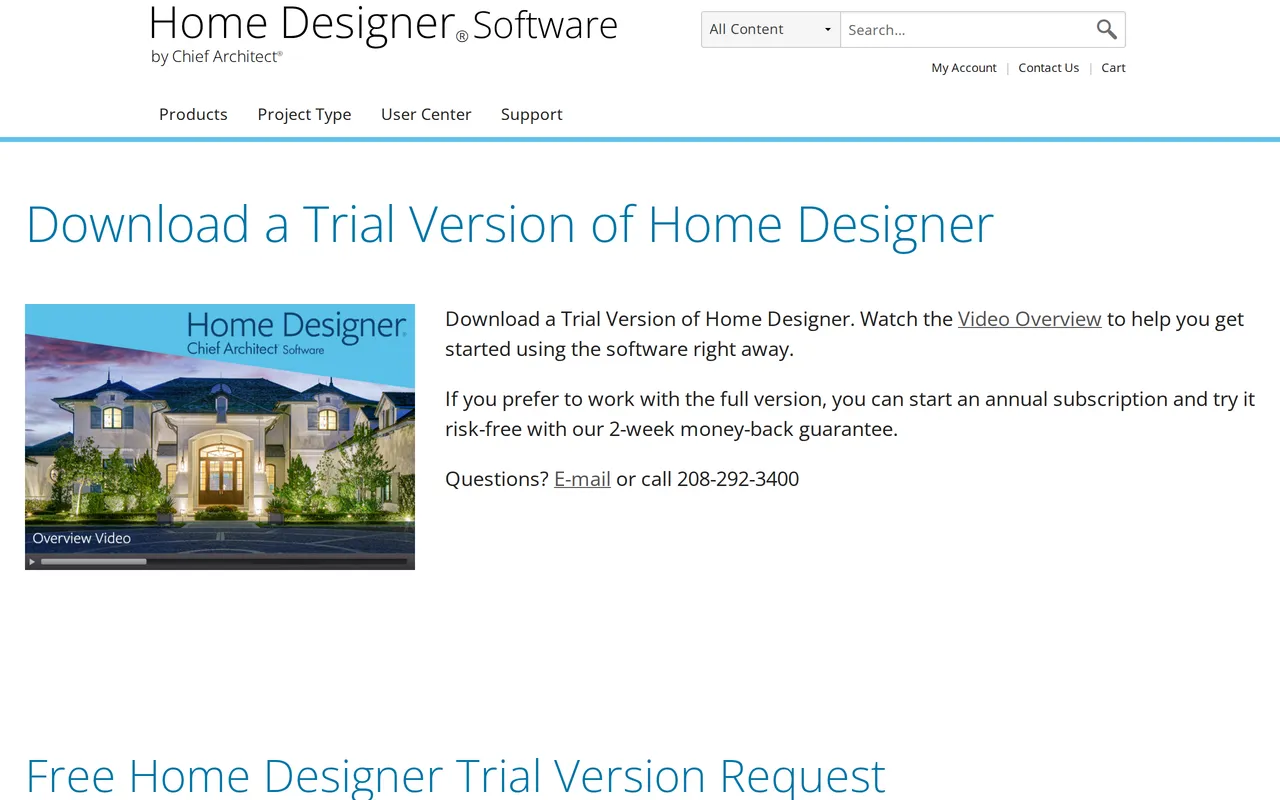 Home Designer home page screenshot