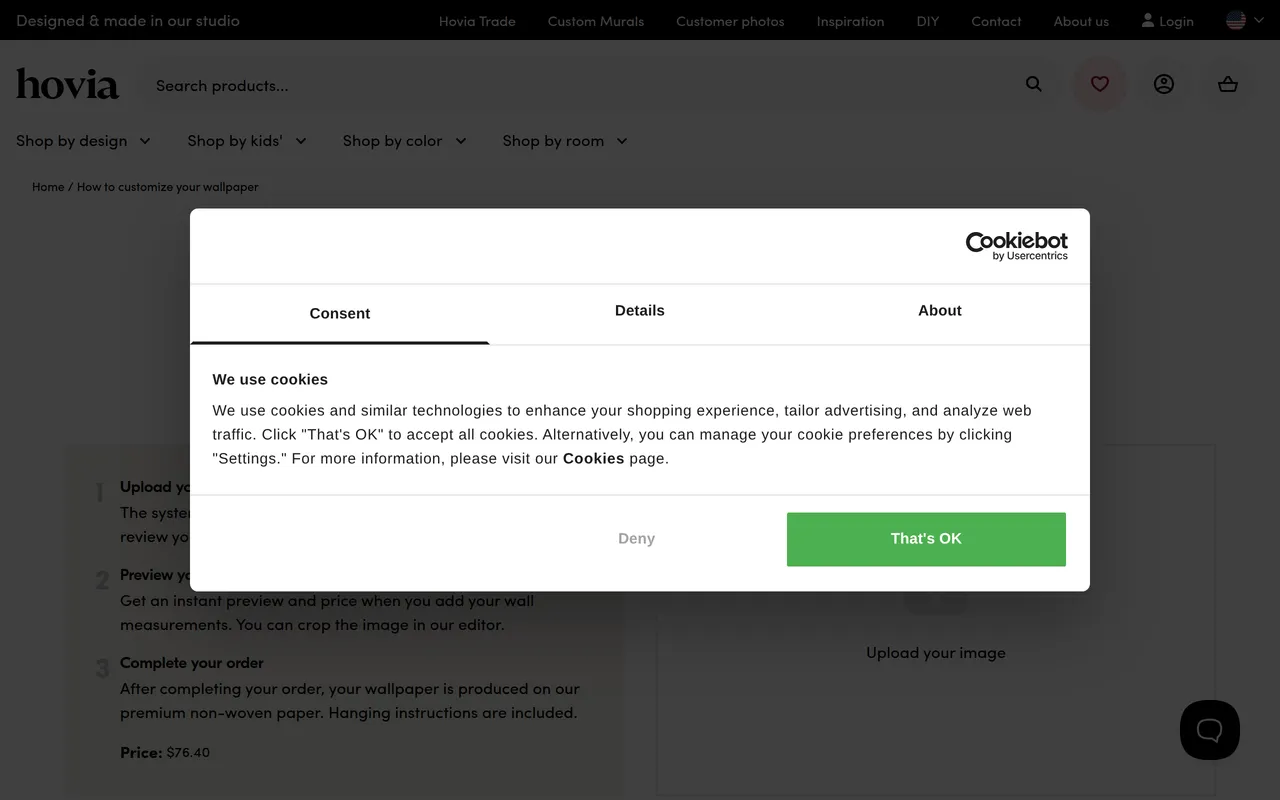 Hovia Wall Tool home page screenshot