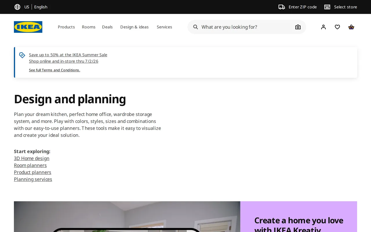 IKEA PAX Planner home page screenshot