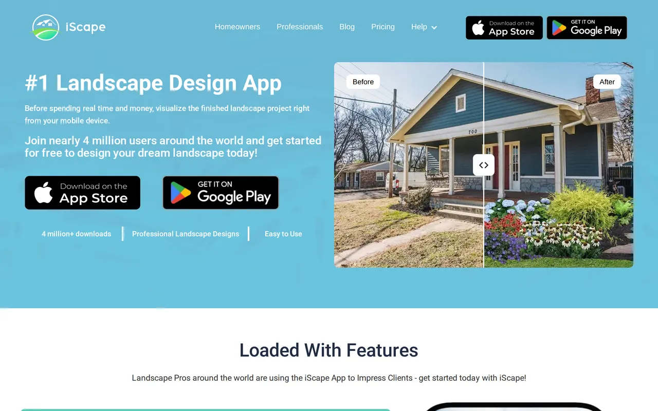 iScape home page screenshot