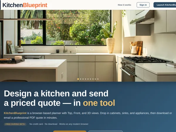 KitchenBlueprint screenshot