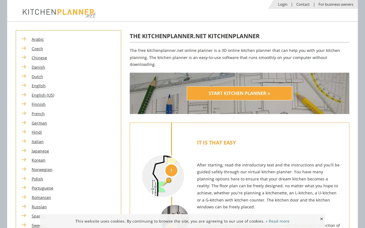 Kitchenplanner.net home page screenshot