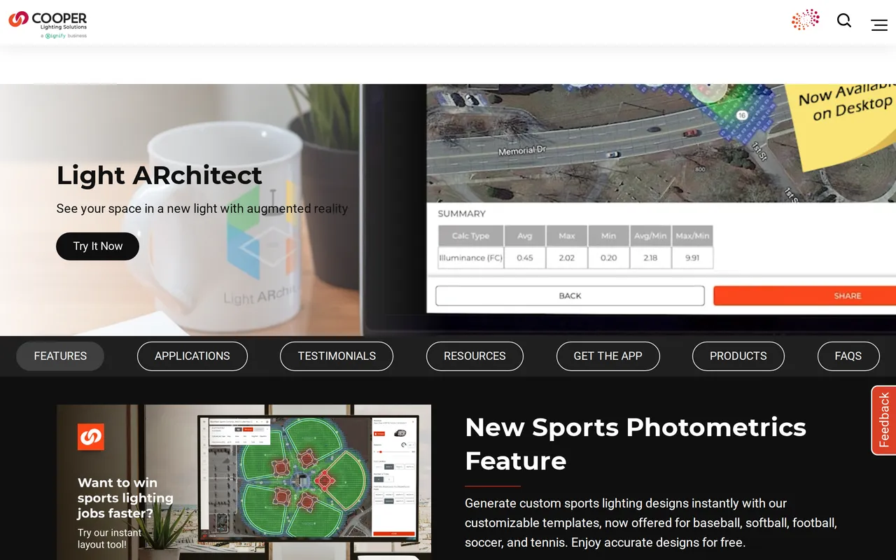 Light ARchitect home page screenshot