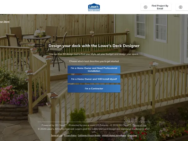 Lowe's Deck Designer screenshot