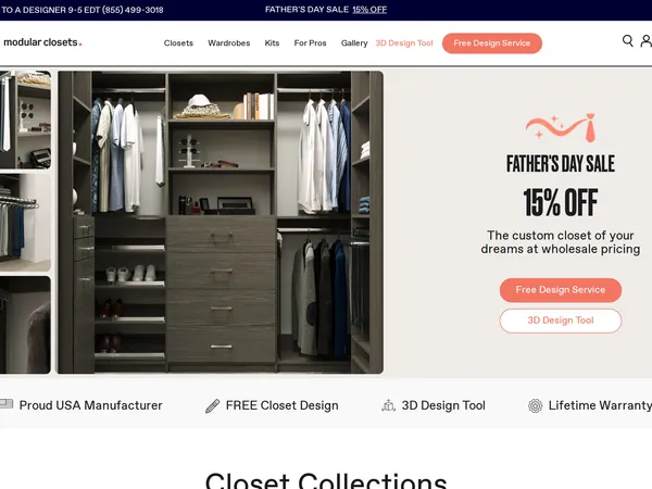 Modular Closets Design Tool screenshot