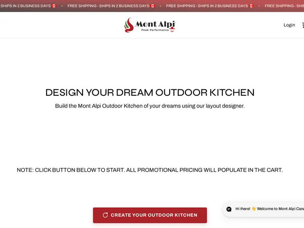 Mont Alpi Outdoor Kitchen Configurator screenshot