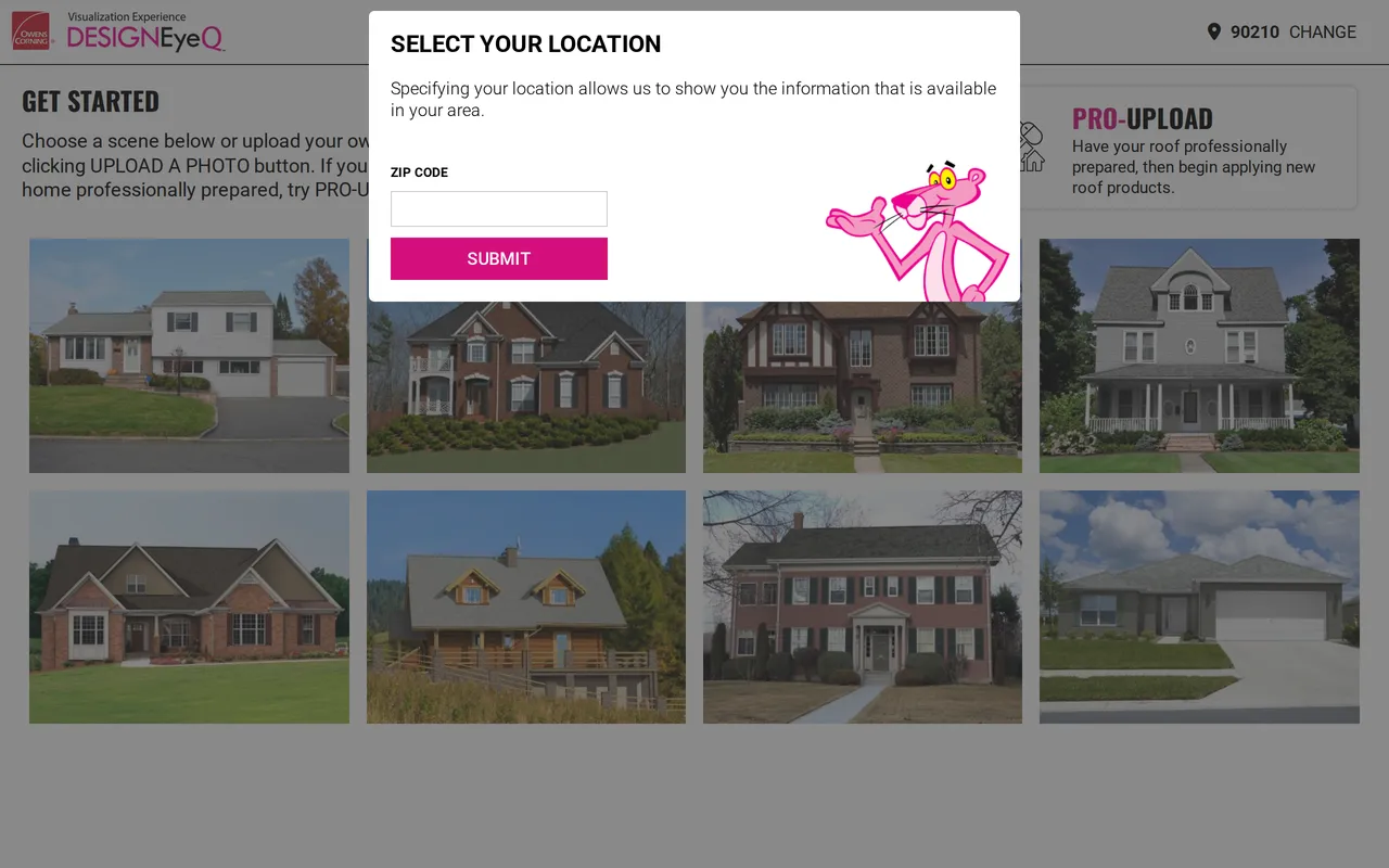 Owens Corning Design EyeQ home page screenshot