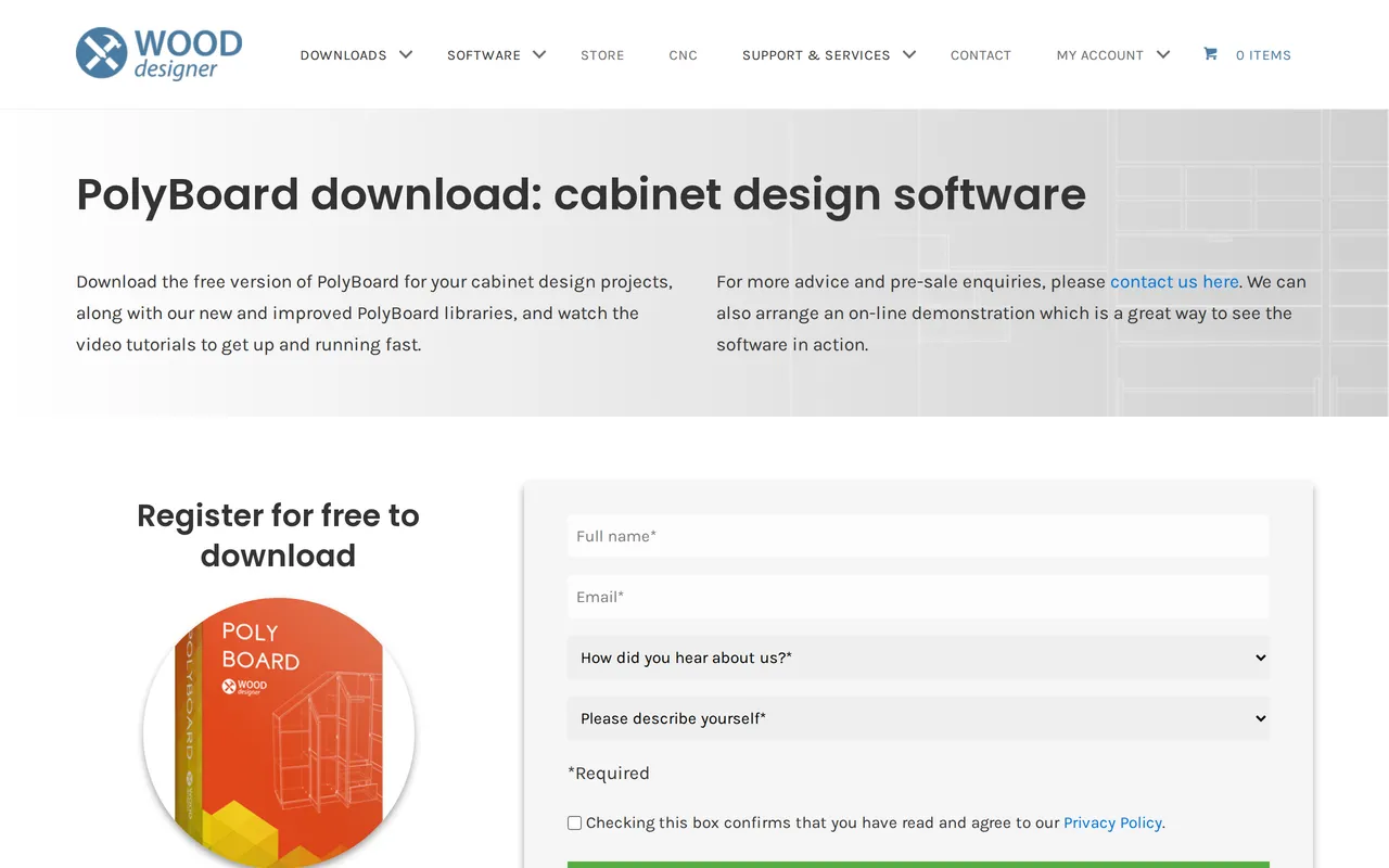 PolyBoard home page screenshot