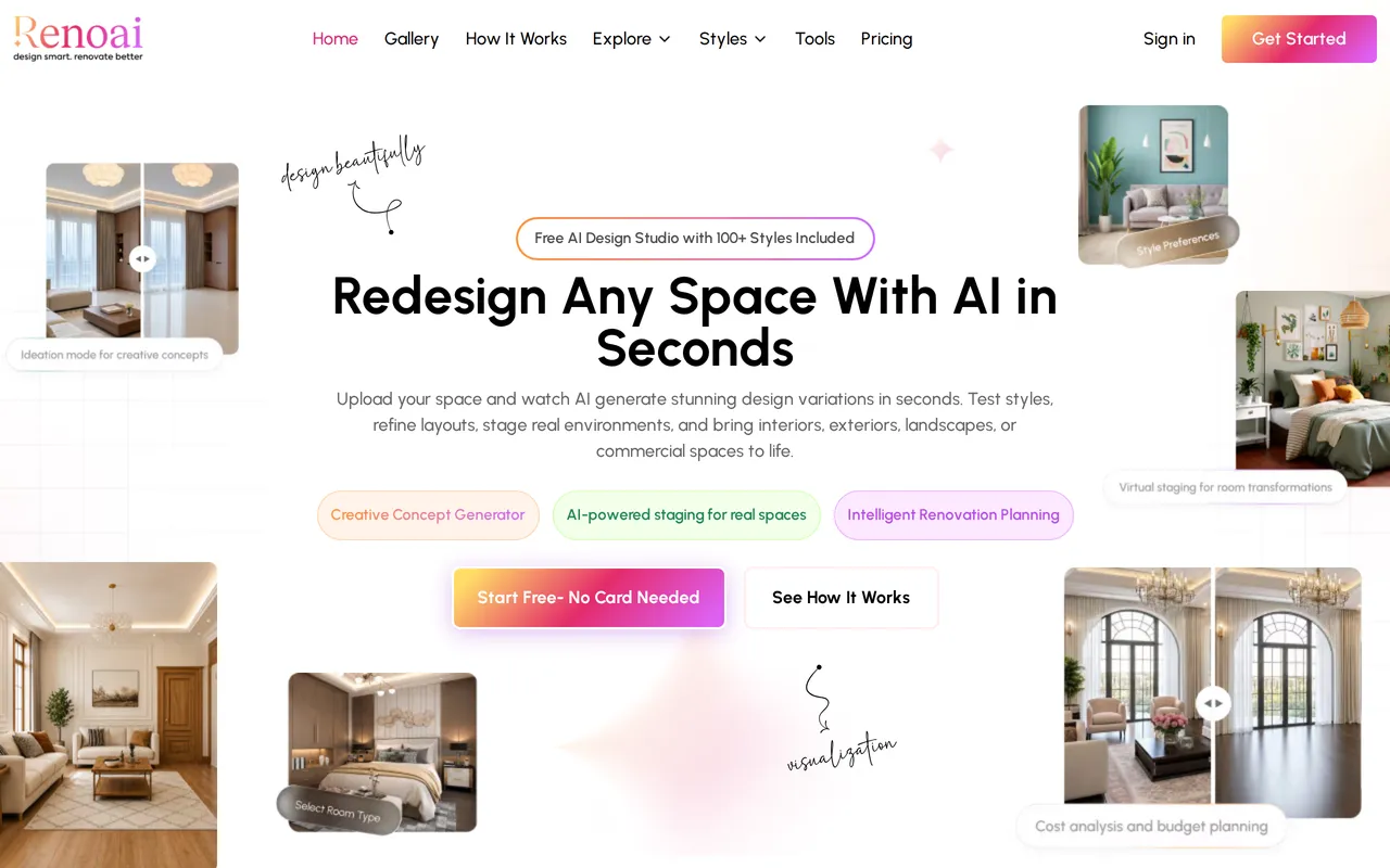 RenoAI home page screenshot