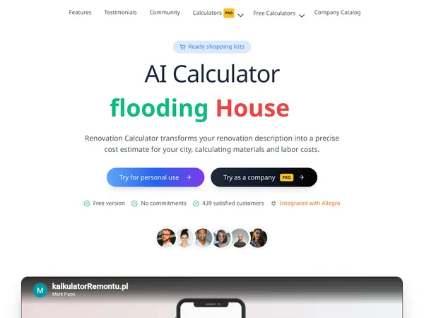 Renovation Calculator AI screenshot