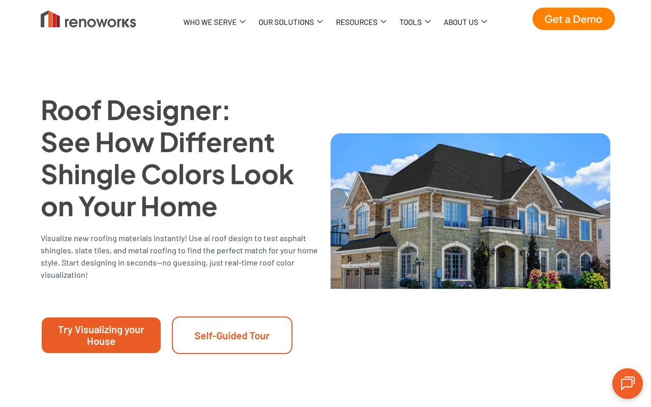 Renoworks Roof Designer home page screenshot
