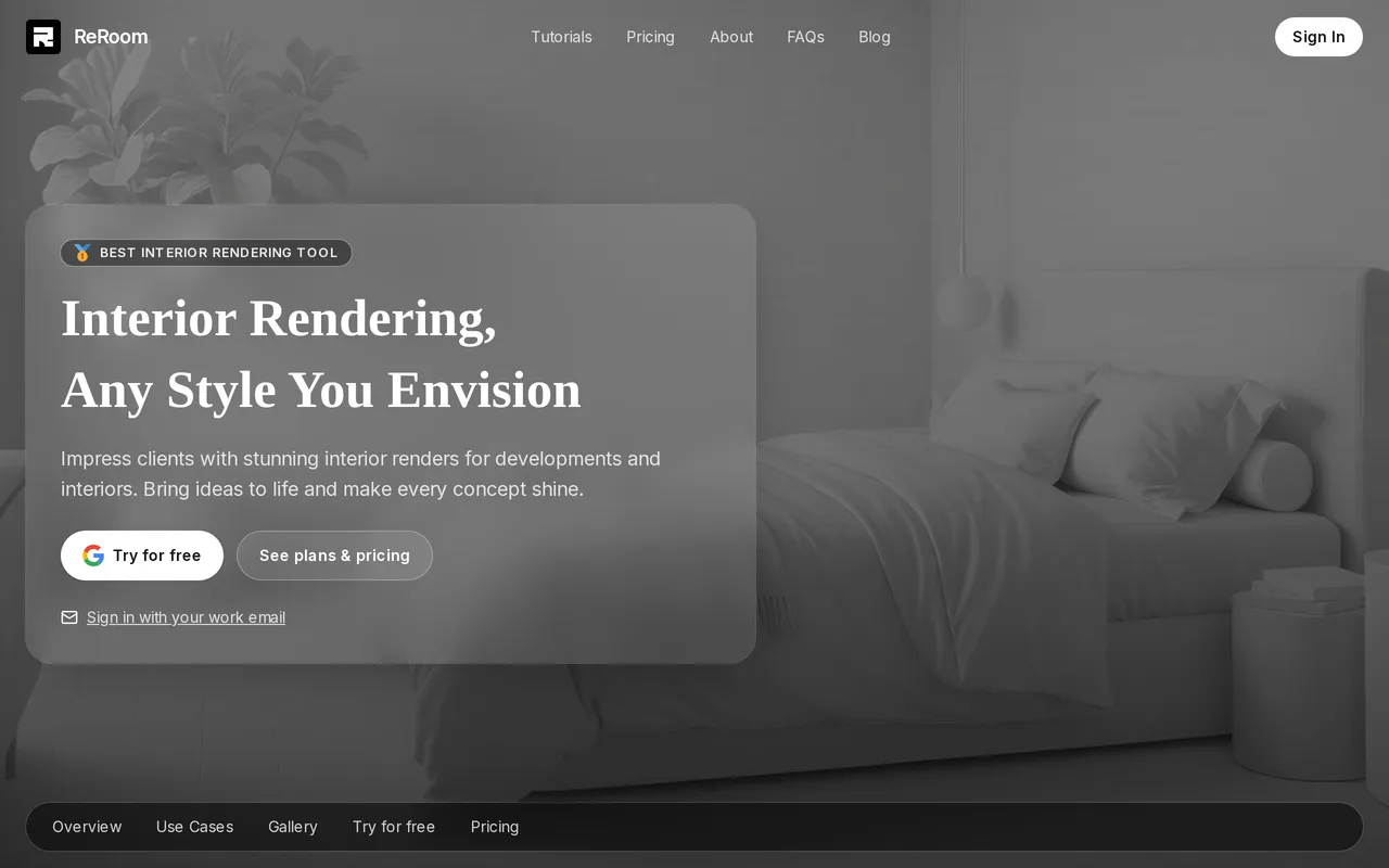 ReRoom AI home page screenshot