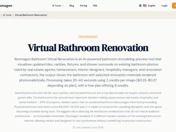 Roomagen Bathroom Renovation screenshot