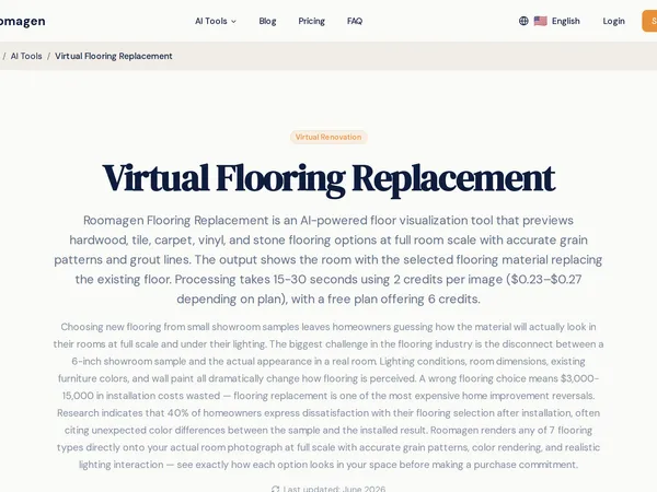 Roomagen Flooring Replacement screenshot