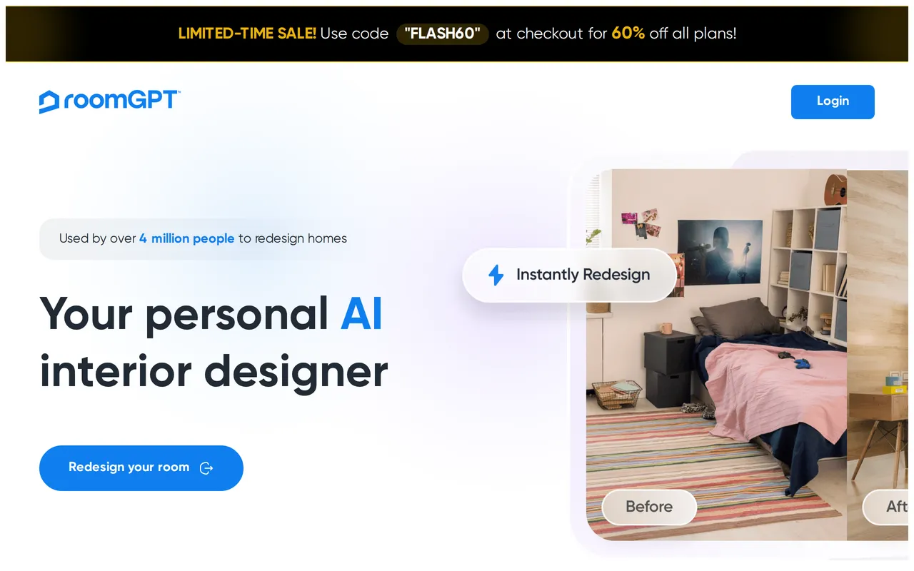 RoomGPT home page screenshot