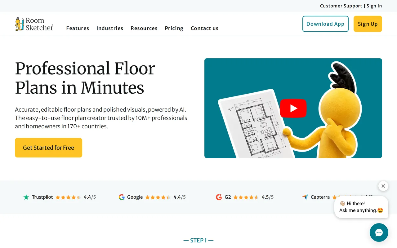 RoomSketcher home page screenshot