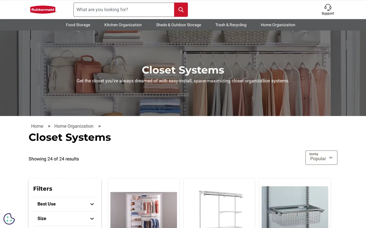 Rubbermaid Configurations Closet Designer home page screenshot