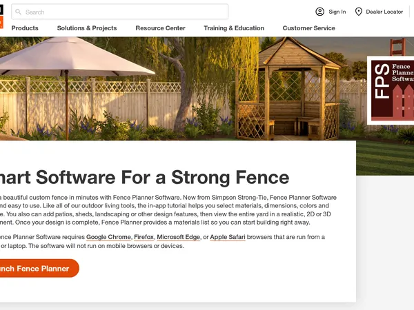 Simpson Strong-Tie Fence Planner screenshot