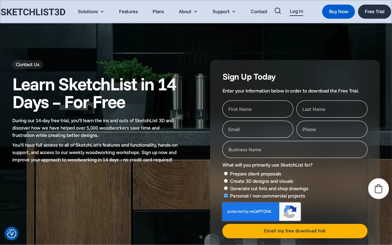 SketchList 3D home page screenshot