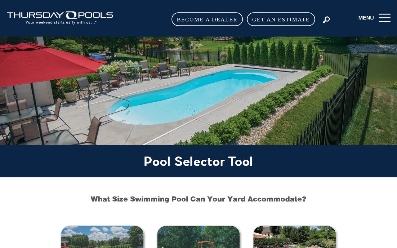 Thursday Pools Selector Tool home page screenshot