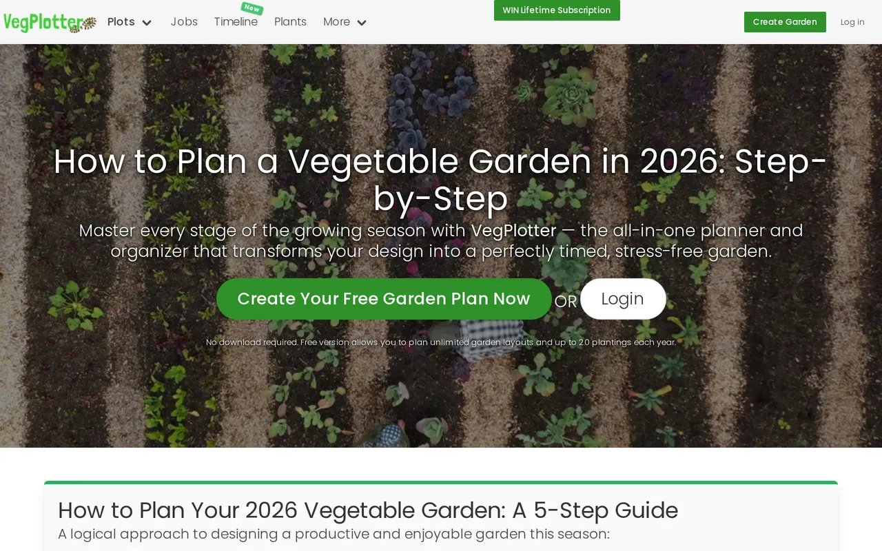 VegPlotter home page screenshot