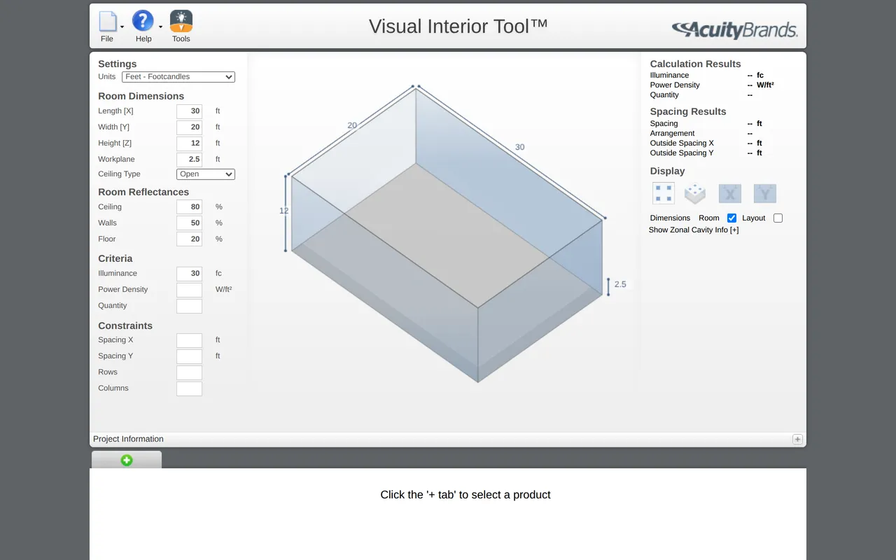 Visual Interior Tool home page screenshot