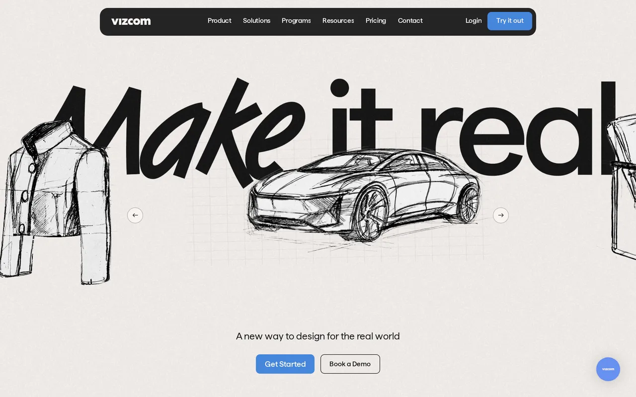 Vizcom home page screenshot