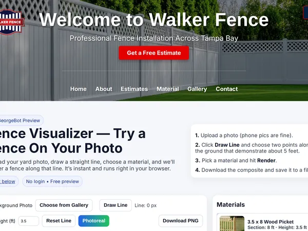 Walker Fence Visualizer screenshot