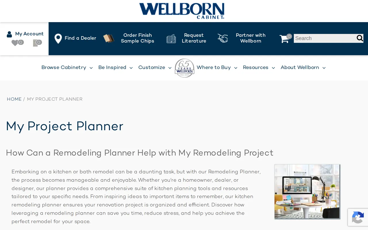 Wellborn My Project Planner home page screenshot